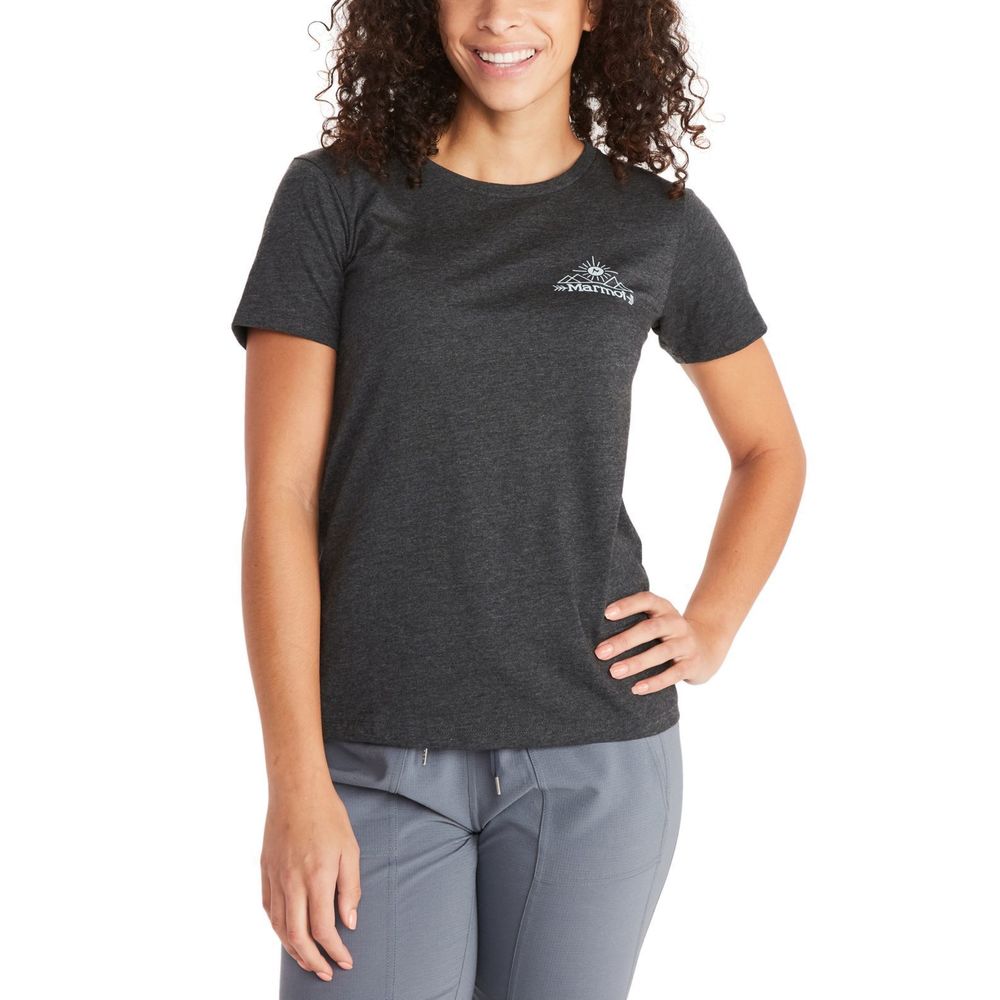 Marmot Womens Activewear Arrow Logo-Print T-Shirt Size Medium